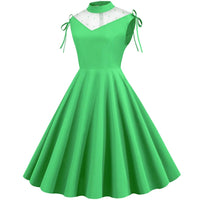 Robe Vintage Cérémonie Verte Rétro Chic 1