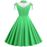 Robe Vintage Cérémonie Verte Rétro Chic 2