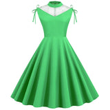 Robe Vintage Cérémonie Verte Rétro Chic