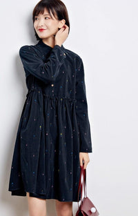 Robe Vintage Chic Style Anglais Bleu