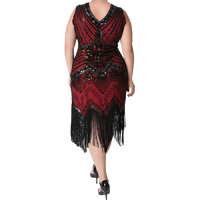 Robe Gatsby Grande Taille Rouge Années Folles 1