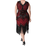 Robe Gatsby Grande Taille Rouge Années Folles 1