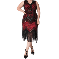 Robe Gatsby Grande Taille Rouge Années Folles 2