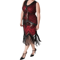 Robe Gatsby Grande Taille Rouge Années Folles 3