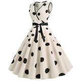 Robe Vintage Pas Cher Blanche Pois Pin-Up 1