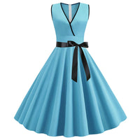 Robe Vintage Pas Cher Bleue Pin-Up