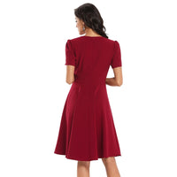 Robe Vintage Patineuse Bordeaux Pin-Up 2