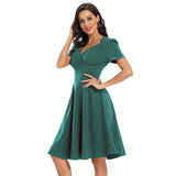 Robe Vintage Patineuse Verte Style Pin-Up