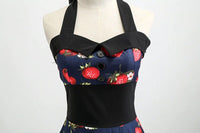 Robe Vintage Pin-Up Fraises Rétro Chic Guinguette