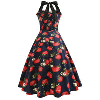Robe Vintage Pin-Up Fraises Rétro