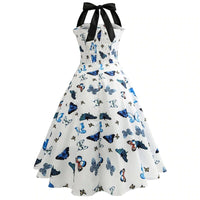 Robe Vintage Pin-Up Guinguette Motif Papillon