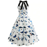 Robe Vintage Pin-Up Guinguette Motif Papillon