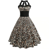 Robe Vintage Styl Pin-Up Léopard