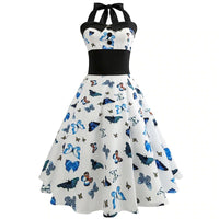 Robe Vintage Pin-Up Motif Papillon