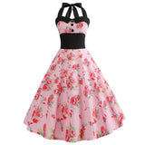 Robe Vintage Style Pin-Up Rose à Fleurs