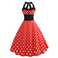 Robe Vintage Style Pin Up Guinguette Rouge à Pois