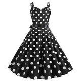 Robe Vintage Pin-Up Noire à Pois Guinguette