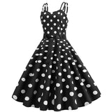 Robe Vintage Pin-Up Noire à Pois Rockabilly