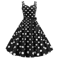 Robe Vintage Pin-Up Noire à Pois