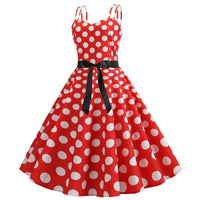 Robe Vintage Style Rockabilly Rouge Pois Blancs