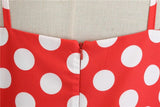 Robe Vintage Style Années 50 Rouge Pois Blancs
