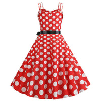 Robe Vintage Style Pin-Up Rouge Pois Blancs