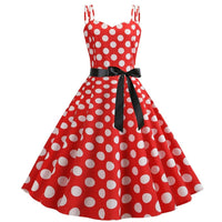 Robe Vintage Style Guinguette Rouge Pois Blancs