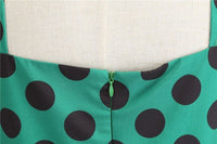 Robe Vintage Style Années 50 Verte Pois Noirs