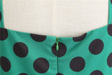Robe Vintage Style Années 50 Verte Pois Noirs