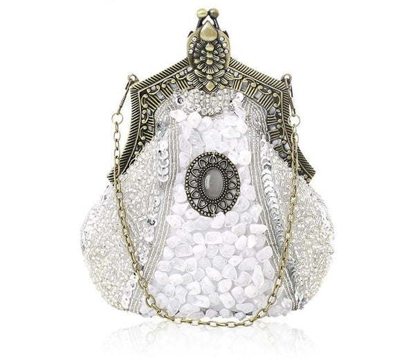 Sac à Main Vintage Gatsby Chic Argent Vintage-Dressing