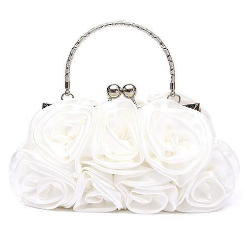 Sac à Main Vintage Roses Blanc Année 20