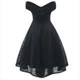 Robe Rockabilly Dentelle Noire Rétro Vintage-Dressing