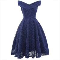 Robe Rockabilly Dentelle Bleue Vintage-Dressing