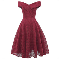 Robe Rockabilly Dentelle Rouge Vintage-Dressing