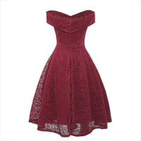 Robe Rockabilly Dentelle Rouge Rétro Vintage-Dressing